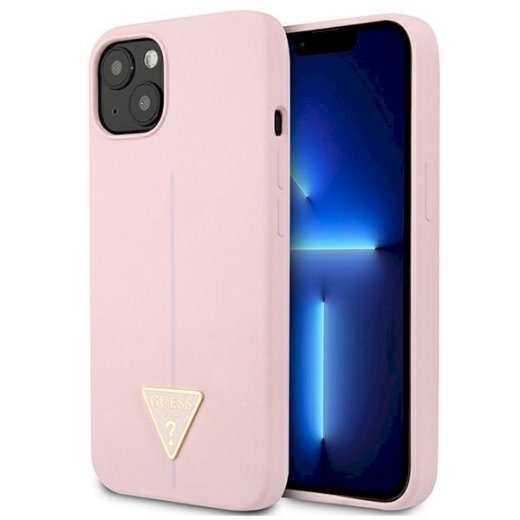Guess GUHCP13SSLTGU Silikoonist kolmnurk kõvaümbris iPhone 13 mini 5,4" jaoks / lilla