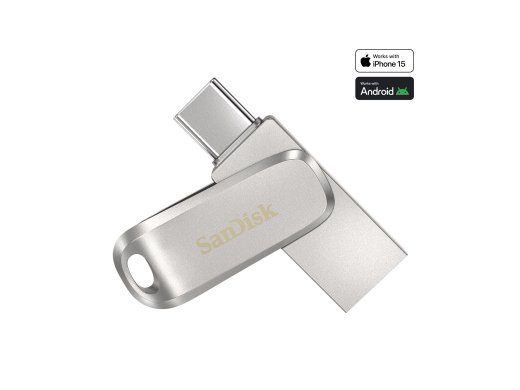 SanDisk Ultra Dual Drive Luxe 512GB USB 3.2 Gen 1/USB-C mälu draiver hõbedane