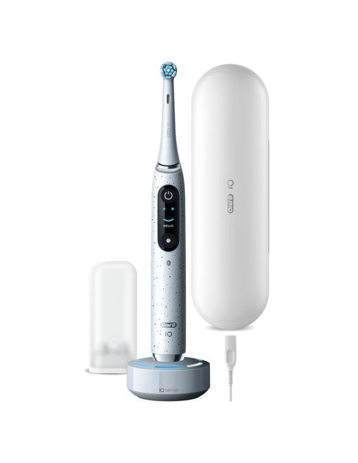 Oral-B Elektriline Hambahari iO10 Seade Laetav Täiskasvanutele Harjapeade arv kaasas 1 Hammaste harjamise režiimide arv 7 Stardust White