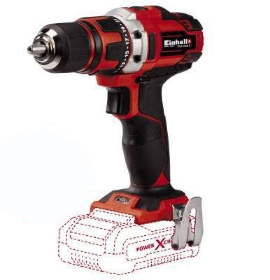 Einhell TE-CD 18/40 Li-Solo 1500 RPM akupuur must, punane 1.1 kg