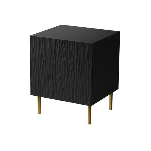 Öölaud 2 tk. JUNGLE 53,5x40,5x44 must matt + kuldse jalaga