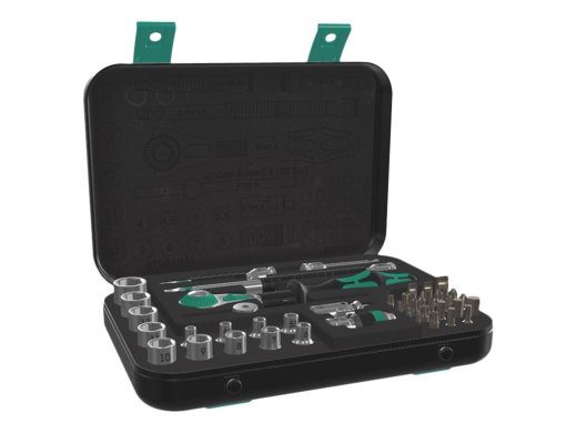 Wera Zyklop 8100 SA 2 kruvikeerajate komplekt koos bitide ja pistikupesade komplektiga 42 tükki