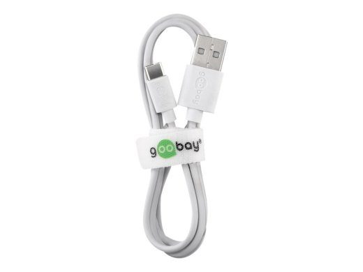 goobay USB Type-C kabelis 1m baltas