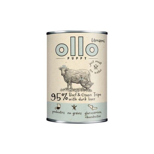 OLLO Puppy Umami Beef and Green Tripe with Duck Liver - niiske koeratoit - 850g