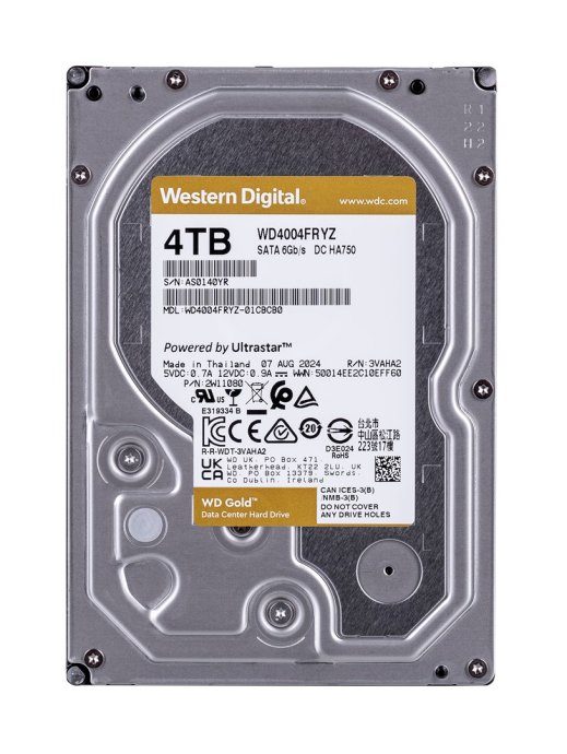 Western Digital Gold WD4004FRYZ sisemine kõvaketas 3,5'' 4 TB Serial ATA III