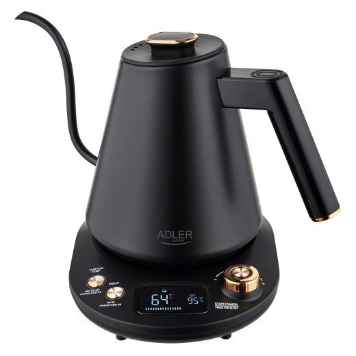 Adler Keetja AD 1349 Elektriline 1100 W 1 L Roostevaba teras 360° pööratav alus Must/Kuldne