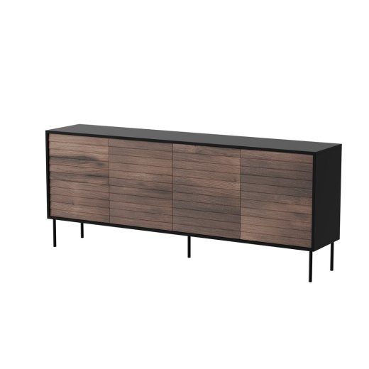 Cama 4D CORTINA kommid 200x40x81 must/pähklipuit