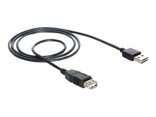 Delock EASY-USB USB pikenduskaabel 1m must