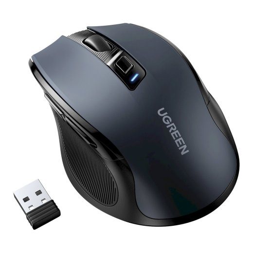 UGREEN MU006 Hiir Kontor Parempoolne RF Juhtmevaba + Bluetooth Optiline 4000 DPI / must