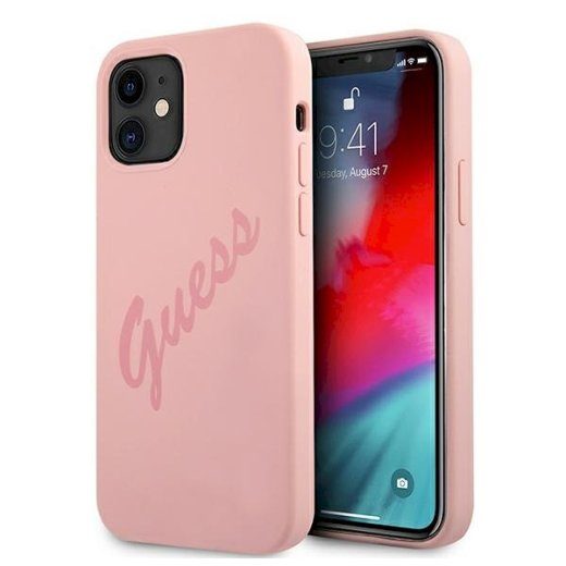 Guess GUHCP12SLSVSPI Script Vintage Hardcase iPhone 12 mini jaoks 5,4" / roosa
