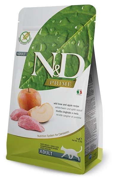 FARMINA N&D PRIME CAT WILD BOAR & APPLE ADULT - kuiv kassitoit - 5 kg