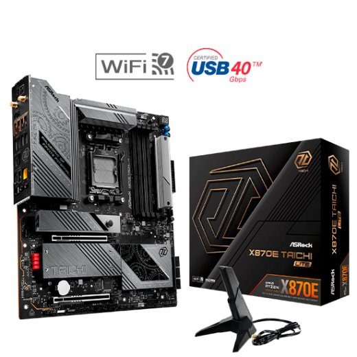 ASRock X870E Taichi Lite WiFi EATX AM5 pesa DDR5 emaplaat