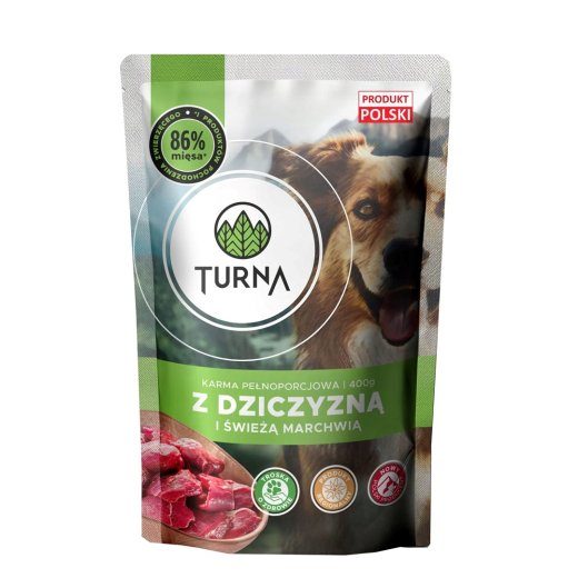 TURNA metslindudega – märg koerasööt – 400g