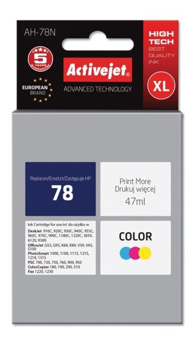 Activejet AH-78N tintkaar (asendab HP 78 C6578D; Supreme; 47 ml; värvus)