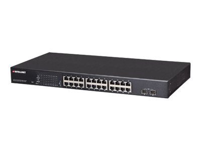 Intellinet 24-portiline veebi-haldatav 2 SFP porti Gigabit PoE+ lüliti, 24 porti, IEEE 802.3at/af Power over Ethernet
