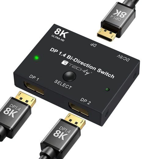 Techly IDATA-DP-2DP-8KT DisplayPort video switch