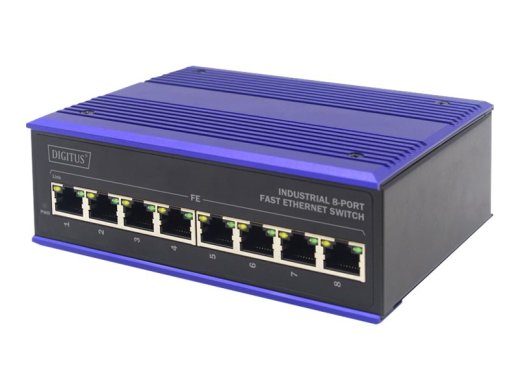 DIGITUS 8-Portiline 10/100 Tööstuslik Lüliti