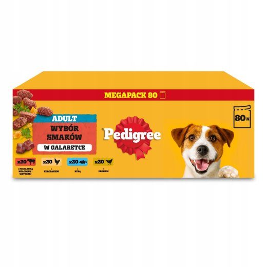 PEDIGREE Täiskasvanud Valik maitseid želee - märgkoeratoit - 80x100g