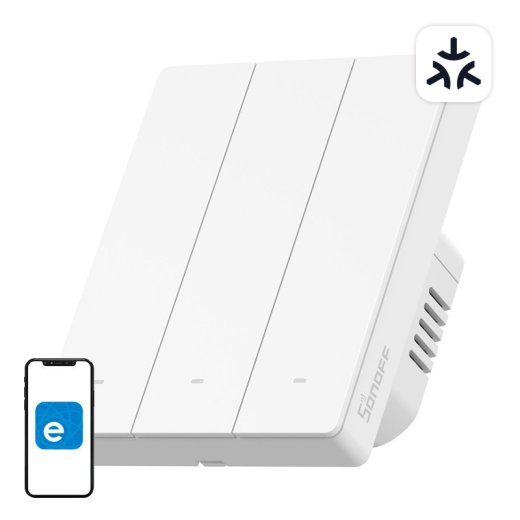 SONOFF M5-3C-80W WiFi Matter nutiseinlüliti (3-kanaline, raami jaoks)