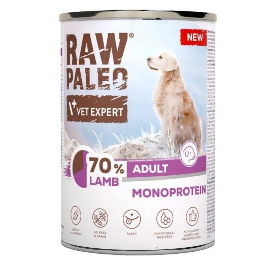 VETEXPERT Raw Paleo Mono Lamb - märg koeratoit - 400g