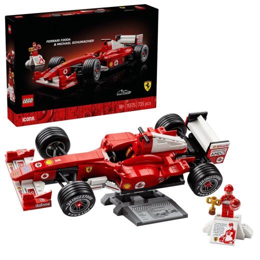 LEGO Icons 11375 Ferrari F2004 koos Michael Schumacheriga