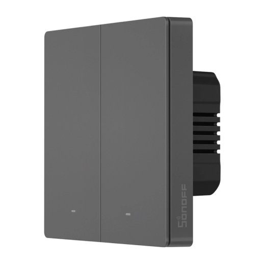 Sonoff M5 2C nutikas WiFi seinlüliti, hall (2-kanaline)