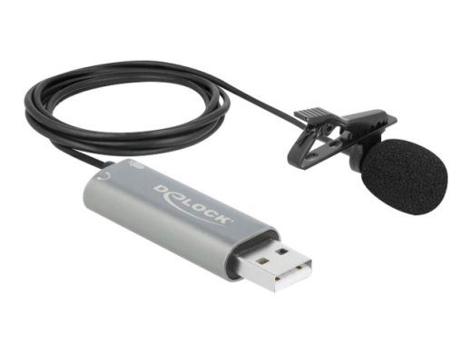 DeLOCK USB Sidur Lavala mikrofonikaabel -30dB Must Hall