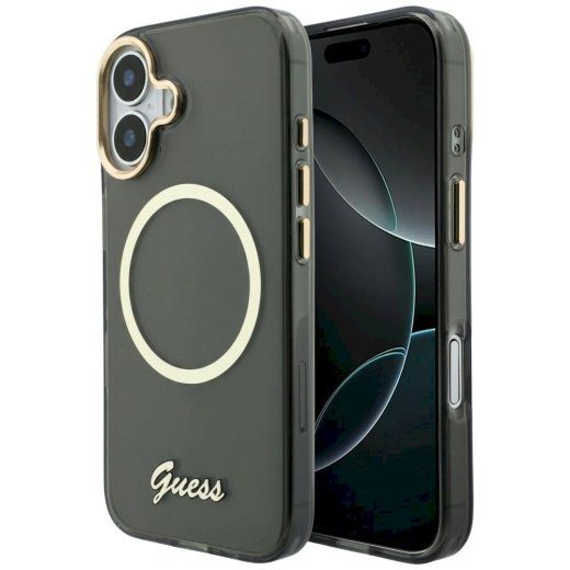 Üksus Guess IML Script Metal MagSafe iPhone 17 jaoks / must