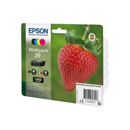Epson 29 mitmevärviline komplekt must kollane taevasinine magenta tindipatrunid C13T29864012