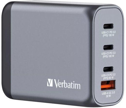 Verbatim GNC-100 100W GaN seinalaadija