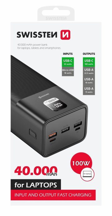 Swissten Power Line Power Bank 40 000 mAh 100W