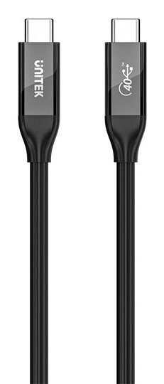 UNITEK C14100ABK01-2M USB kaabel USB4 Gen 2x2 USB C 40 Gbit/s 240 W Must