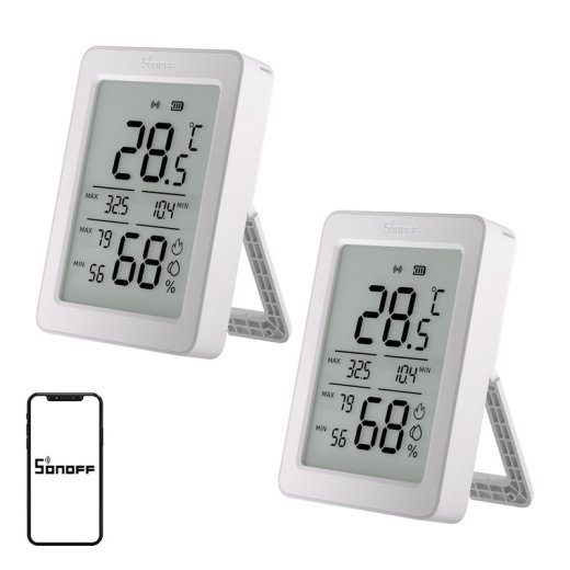 SONOFF ZigBee SNZB-02DR2 Temperatuuri ja niiskuse andur, 2 tk