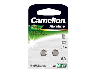 Camelion AG12/LR43/LR1142/386 Alkaline Buttoncell 2 tk