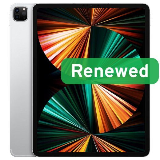 Apple Renewed CPO iPad Pro 2021 LTE 5th A2461 Silver 8 Wi-Fi iPad OS 12 month(s)