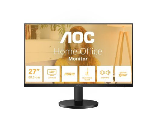 AOC U27B3AF 27 colių 4K IPS ekranas su HDMI ir DisplayPort, 60Hz