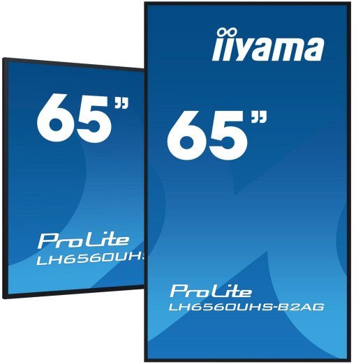65" 3840x2160, UHD VA skydelis, 25% neryškumas, 500cd/m², kraštinė