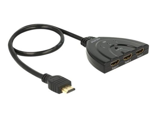 DeLock HDMI UHD 3 x HDMI siss > 1 x HDMI välj 4K video/heli lüliti