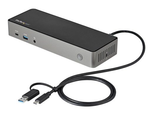 StarTech.com USB-C & USB-A dokk, hübriidne universaalne kolme monitoriga sülearvuti dokija DisplayPort & HDMI 4K 60Hz, 85W voolu tarnimine, 6x USB H