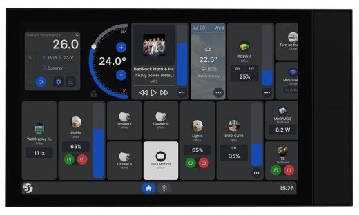 Shelly XL Wi-Fi Bluetooth nutikodu juhtpaneel, must