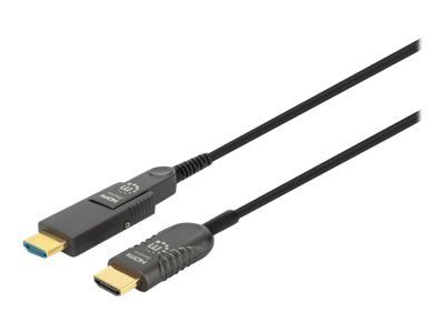 Manhattan HDMI mikro HDMI-kaabel, 4K@60Hz (premium kiire), 50m, aktiivne, eralduv HDMI ise-ise meeskond (tüüp A), must, Gol