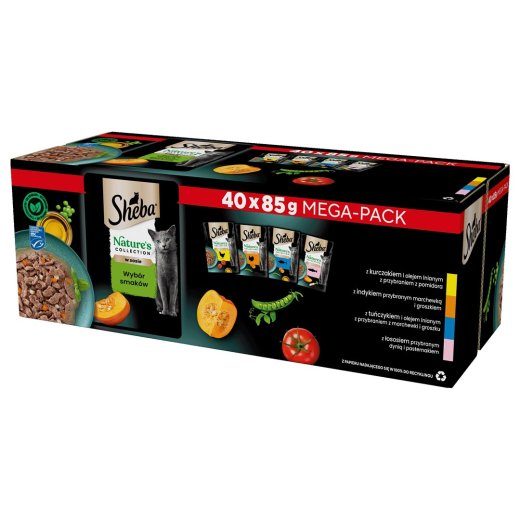 SHEBA Nature's Collection Mix - märjakastorööbid - 40x85g