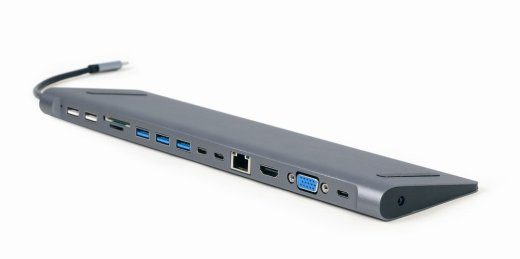 Gembird A-CM-COMBO9-01 USB Type-C 9-in-1 multi-port adapter, space grey