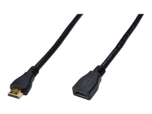 ASSMANN HDMI High Speed Pikenduskaabel koos Ethernetiga 2m Must