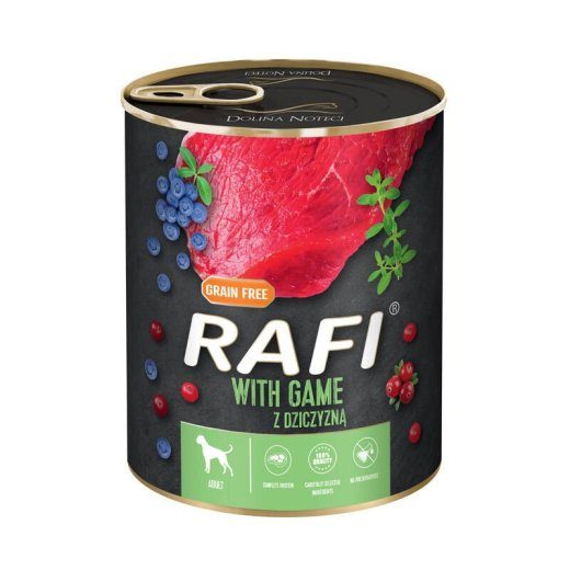 DOLINA NOTECI Rafi metsloomadega - märg koeratoit - 800g