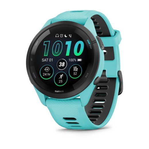 Garmin Forerunner 265 3,3 cm (1,3") AMOLED 46 mm Skaitmeninis 416 x 416 pikselių jutiklinis ekranas Juoda, Mėlyna Wi-Fi GPS (palydovinis)