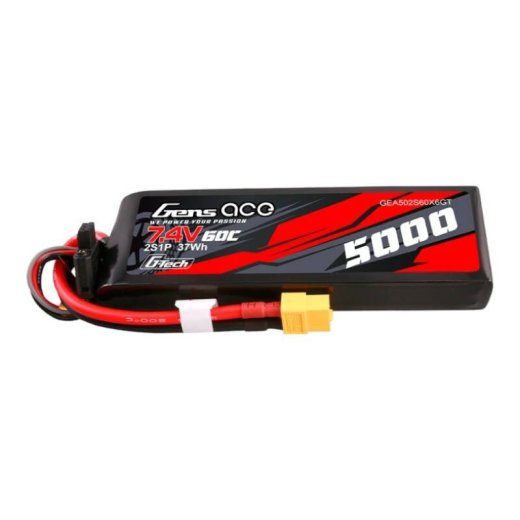 Gens ace G-Tech 5000mAh 7.4V 60C 2S1P Lipo PC materjalist korpusega XT60 Pistikuga