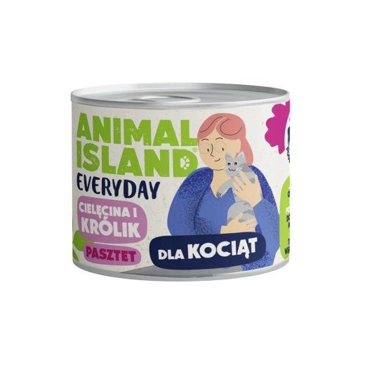 ANIMAL ISLAND Veal and rabbit for kittens - wet cat food - 185g