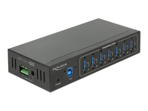 Delock Välinetööstus Hub 7 x USB 3.0 Tüüp-A 15 kV Kaitsega Sort