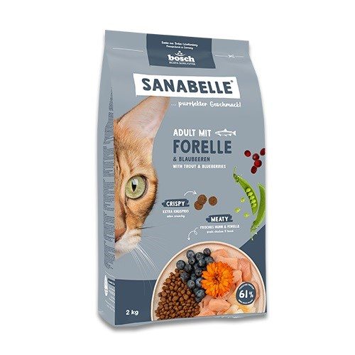BOSCH Sanabelle Life Adult Forell mustikatega - kasside kuivtoit - 8kg